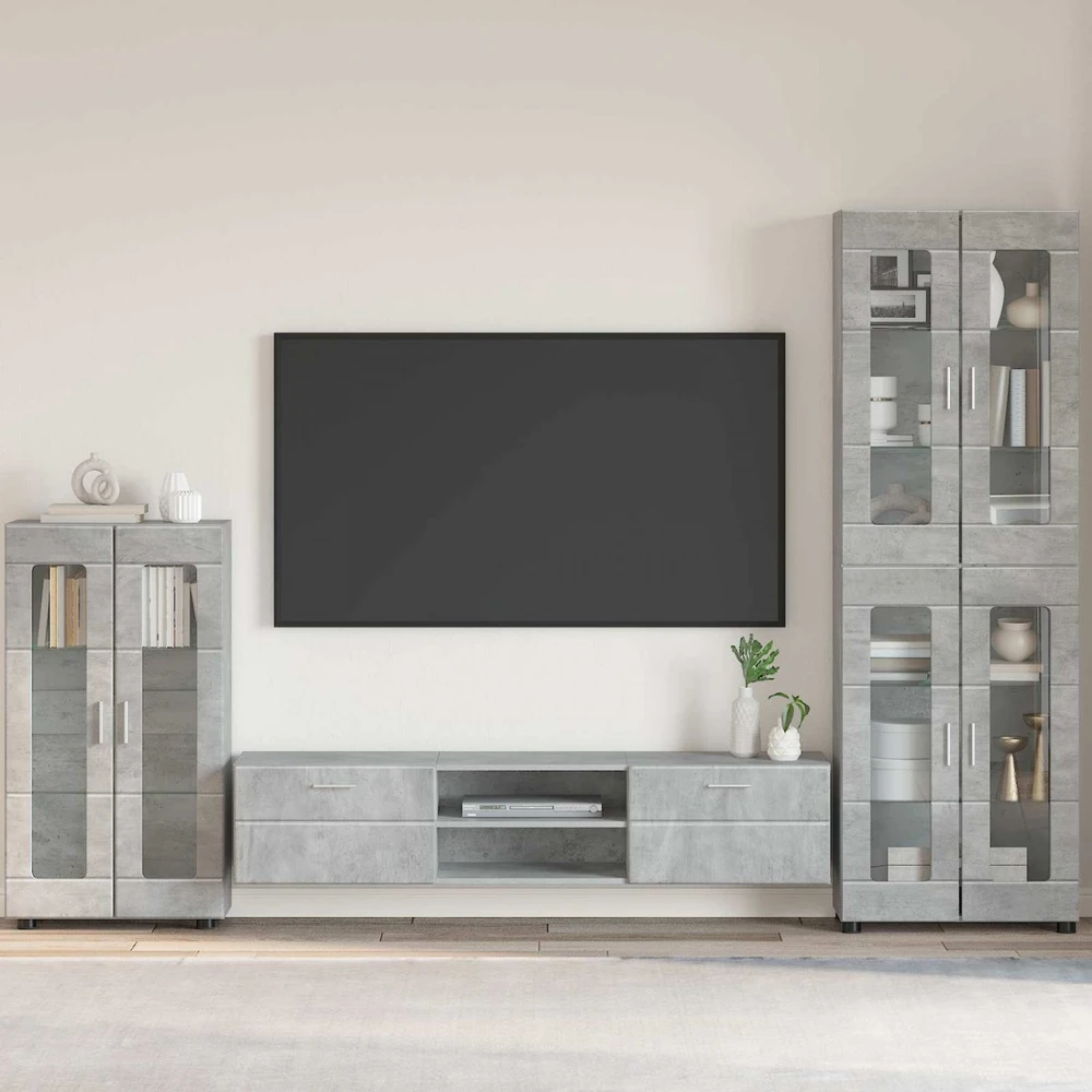 Kabalas FLORIN 55,5 x 29 x 100 cm Betono pilka Apdirbta mediena