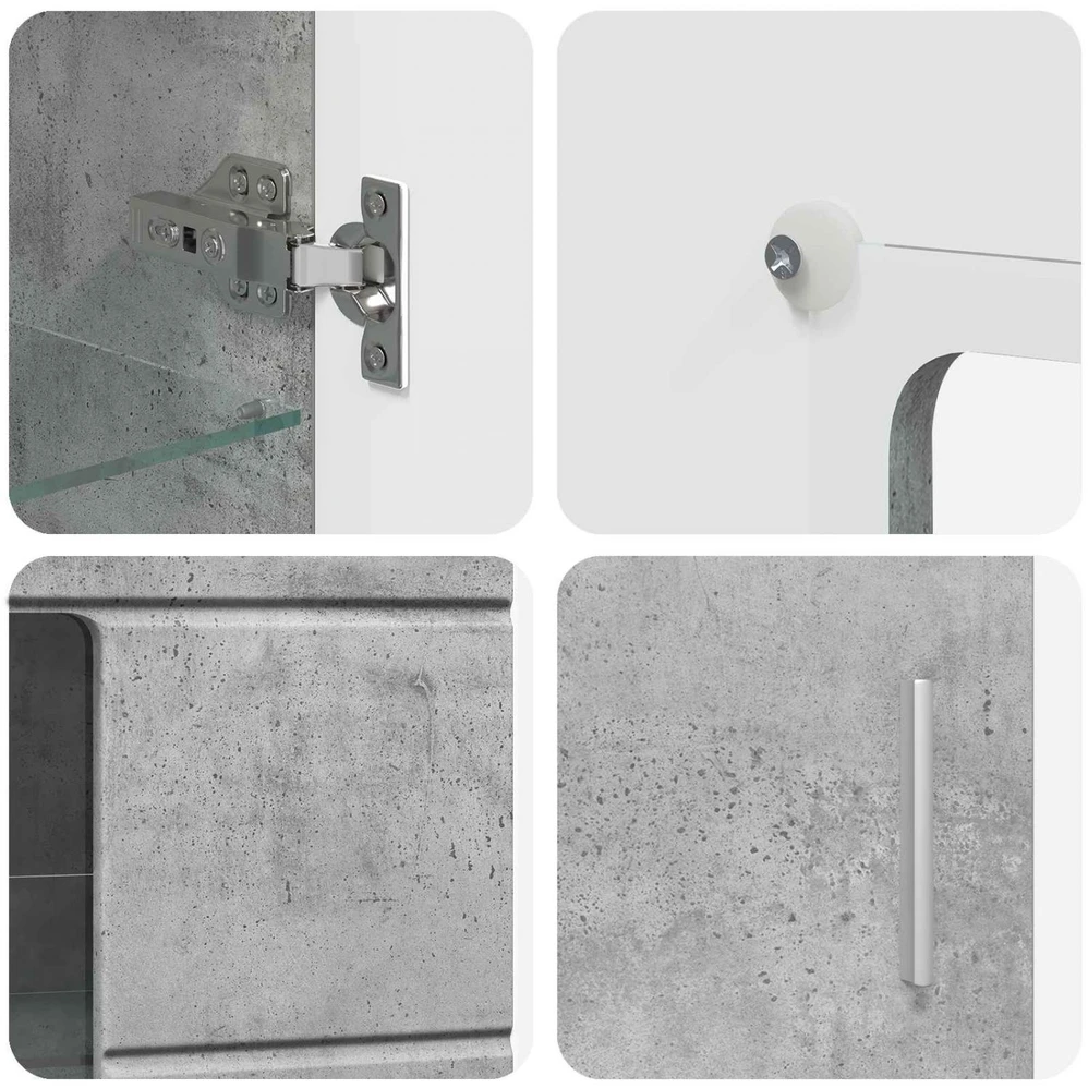 Kabalas FLORIN 55,5 x 29 x 100 cm Betono pilka Apdirbta mediena