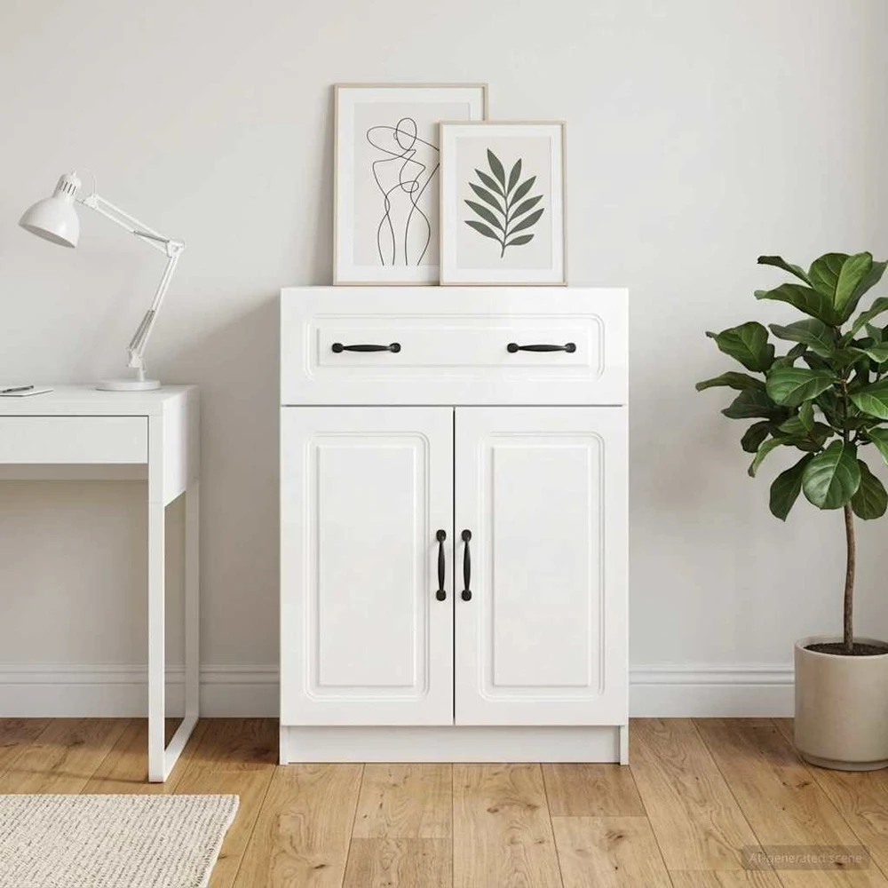 Kabalas Itin blizgi balta 66 x 34,5 x 87 cm Apdirbta mediena