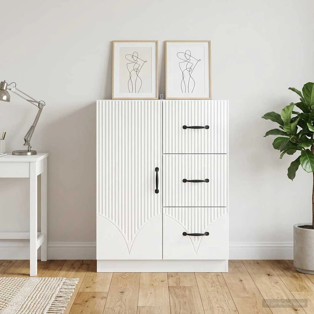 Kabalas Itin blizgi balta 66 x 34,5 x 87 cm Apdirbta mediena
