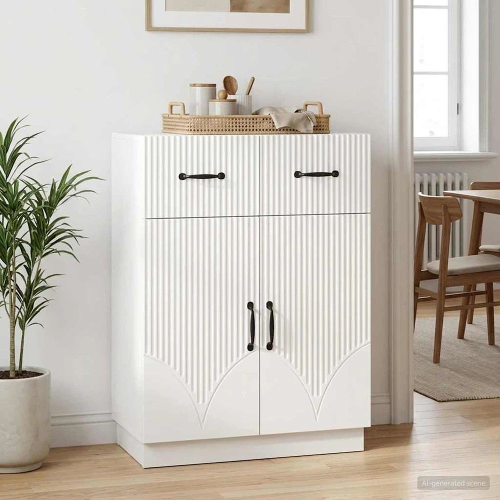 Kabalas Itin blizgi balta 66 x 34,5 x 87 cm Apdirbta mediena