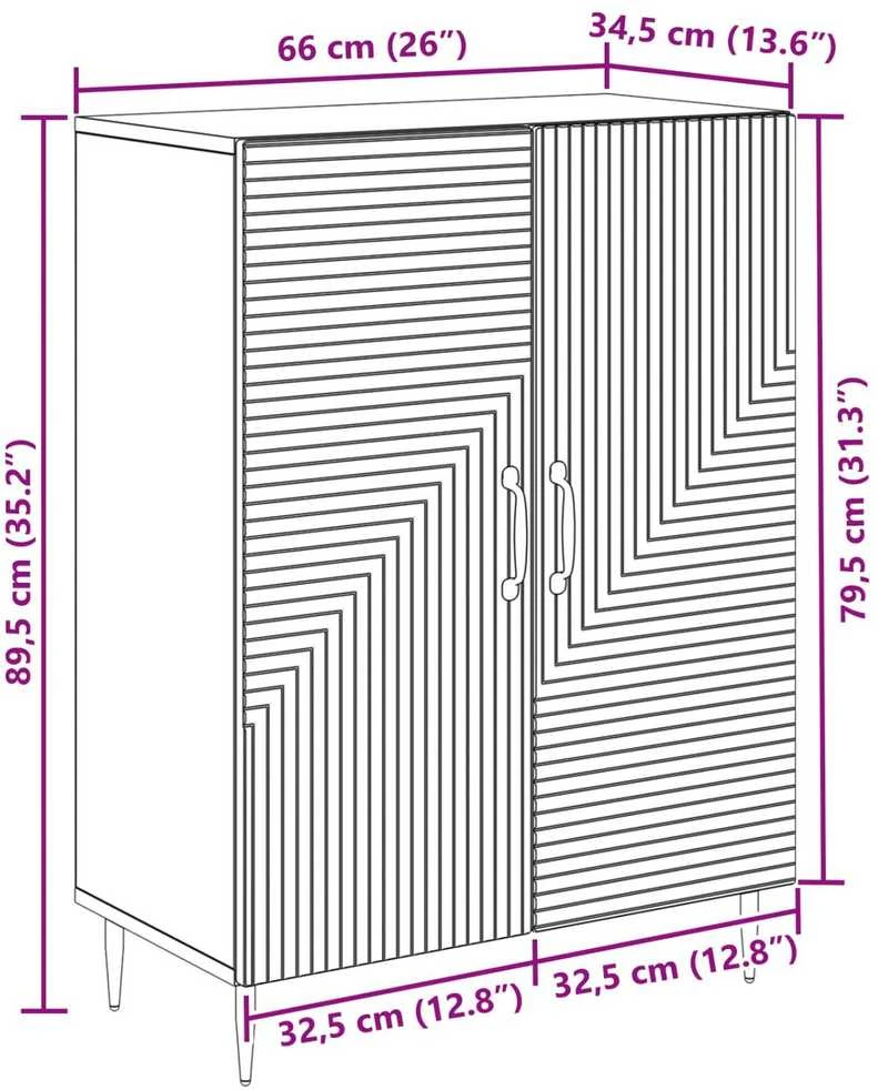 Kabalas Itin blizgi balta 66 x 34,5 x 89,5 cm Apdirbta mediena