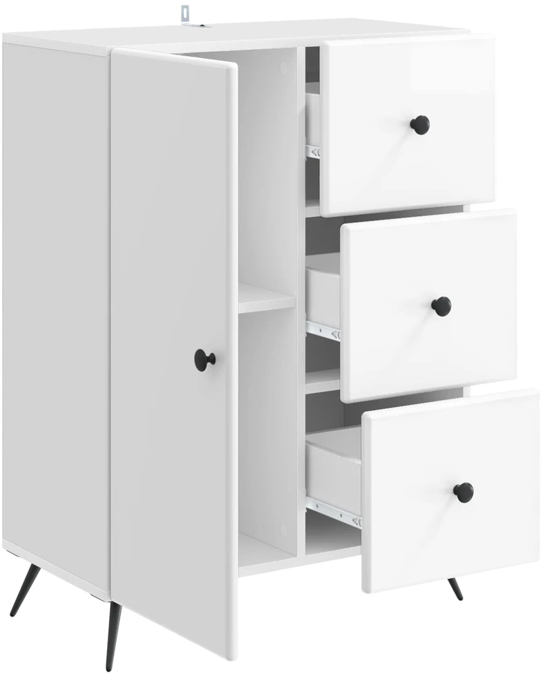 Kabalas Itin blizgi balta 66 x 34,5 x 90 cm Apdirbta mediena