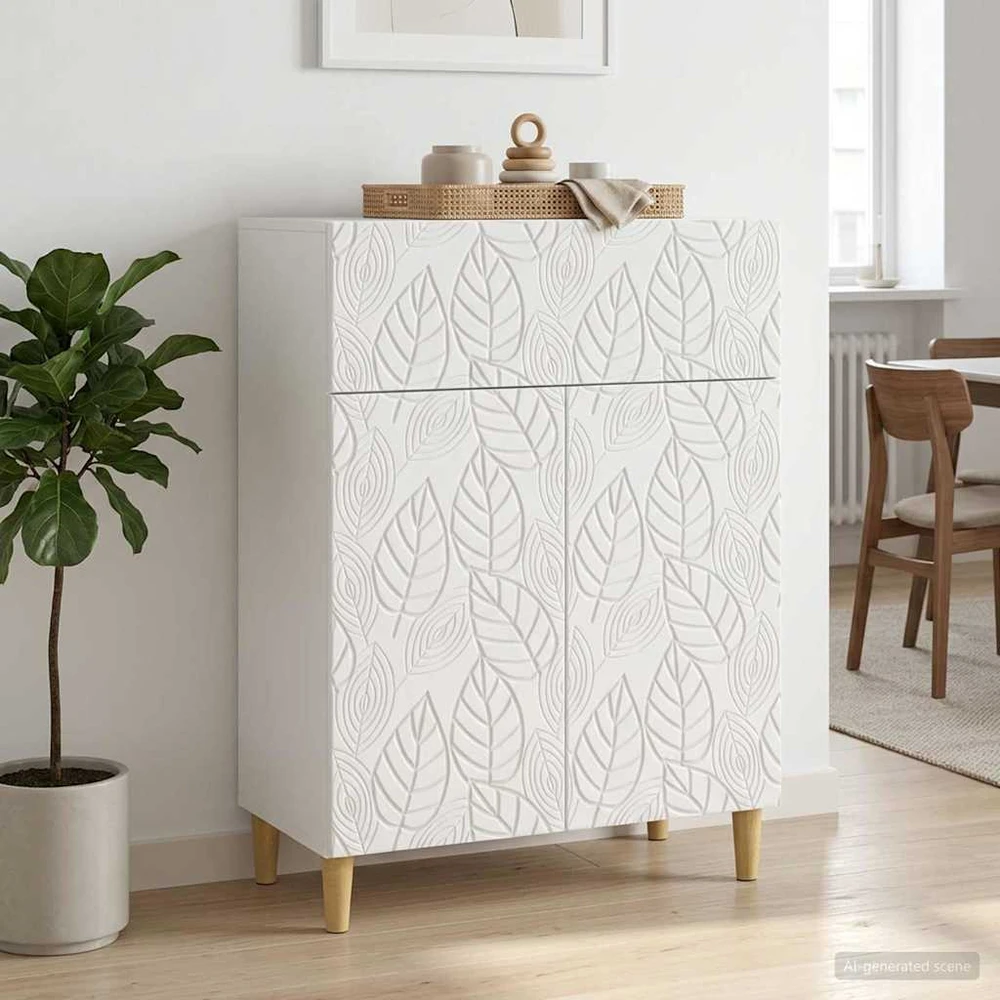 Kabalas Itin blizgi balta 66 x 34,5 x 90 cm Apdirbta mediena