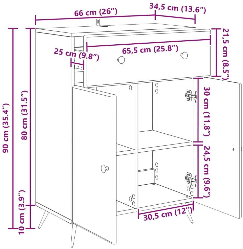 Kabalas Itin blizgi balta 66 x 34,5 x 90 cm Apdirbta mediena