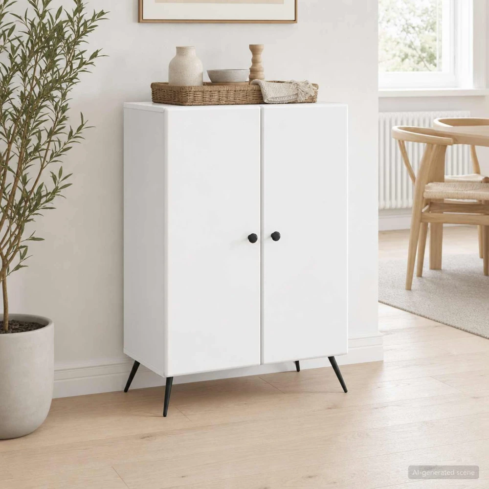 Kabalas Itin blizgi balta 66 x 34,5 x 90 cm Apdirbta mediena