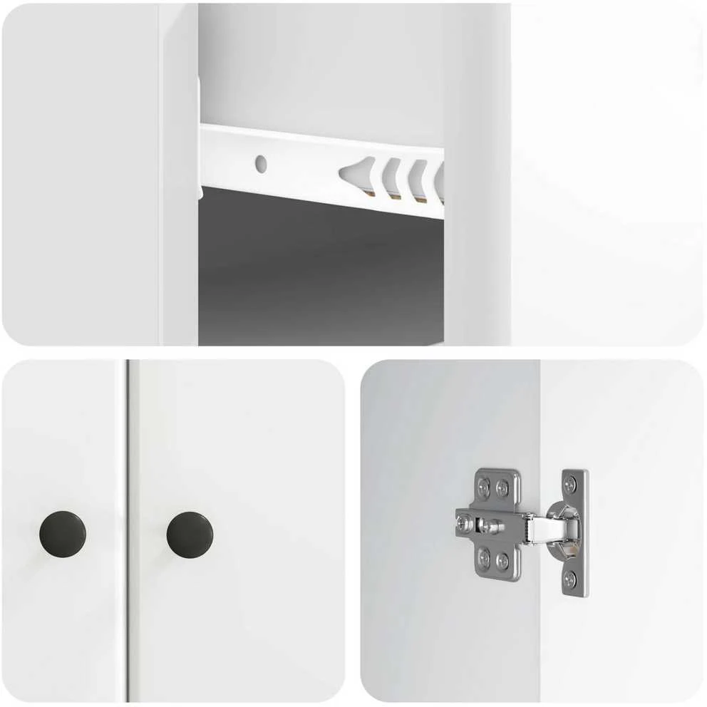 Kabalas Itin blizgi balta 66 x 34,5 x 90 cm Apdirbta mediena