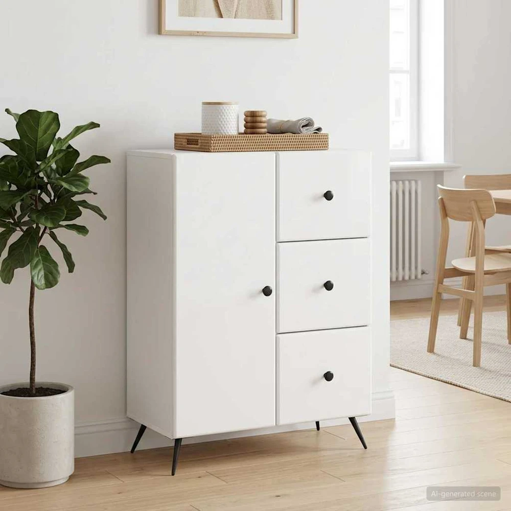 Kabalas Itin blizgi balta 66 x 34,5 x 90 cm Apdirbta mediena