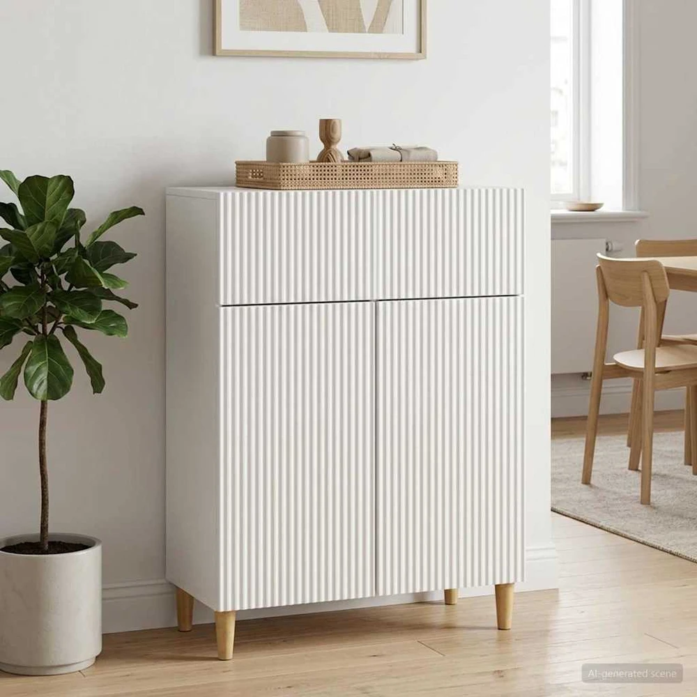 Kabalas Itin blizgi balta 66 x 34,5 x 90 cm Apdirbta mediena