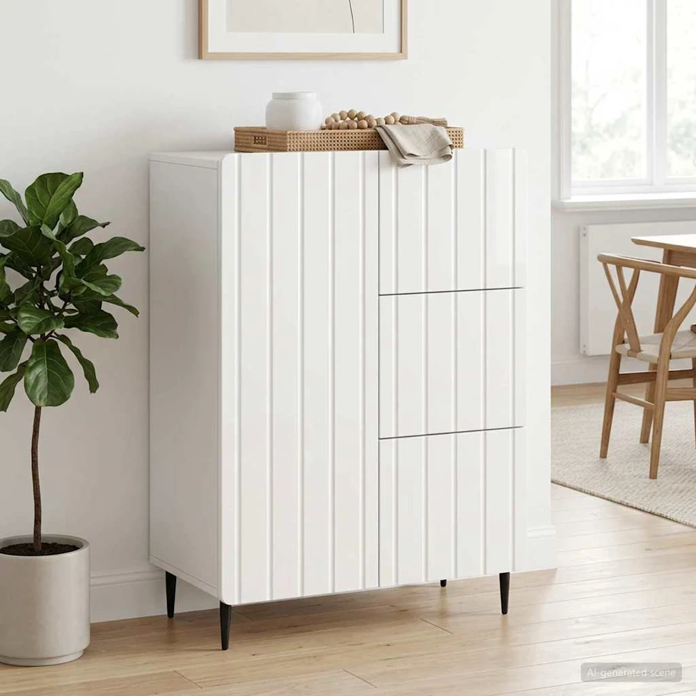 Kabalas Itin blizgi balta 66 x 34,5 x 91,5 cm Apdirbta mediena