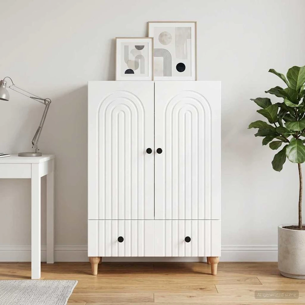Kabalas Itin blizgi balta 66 x 34,5 x 95 cm Apdirbta mediena