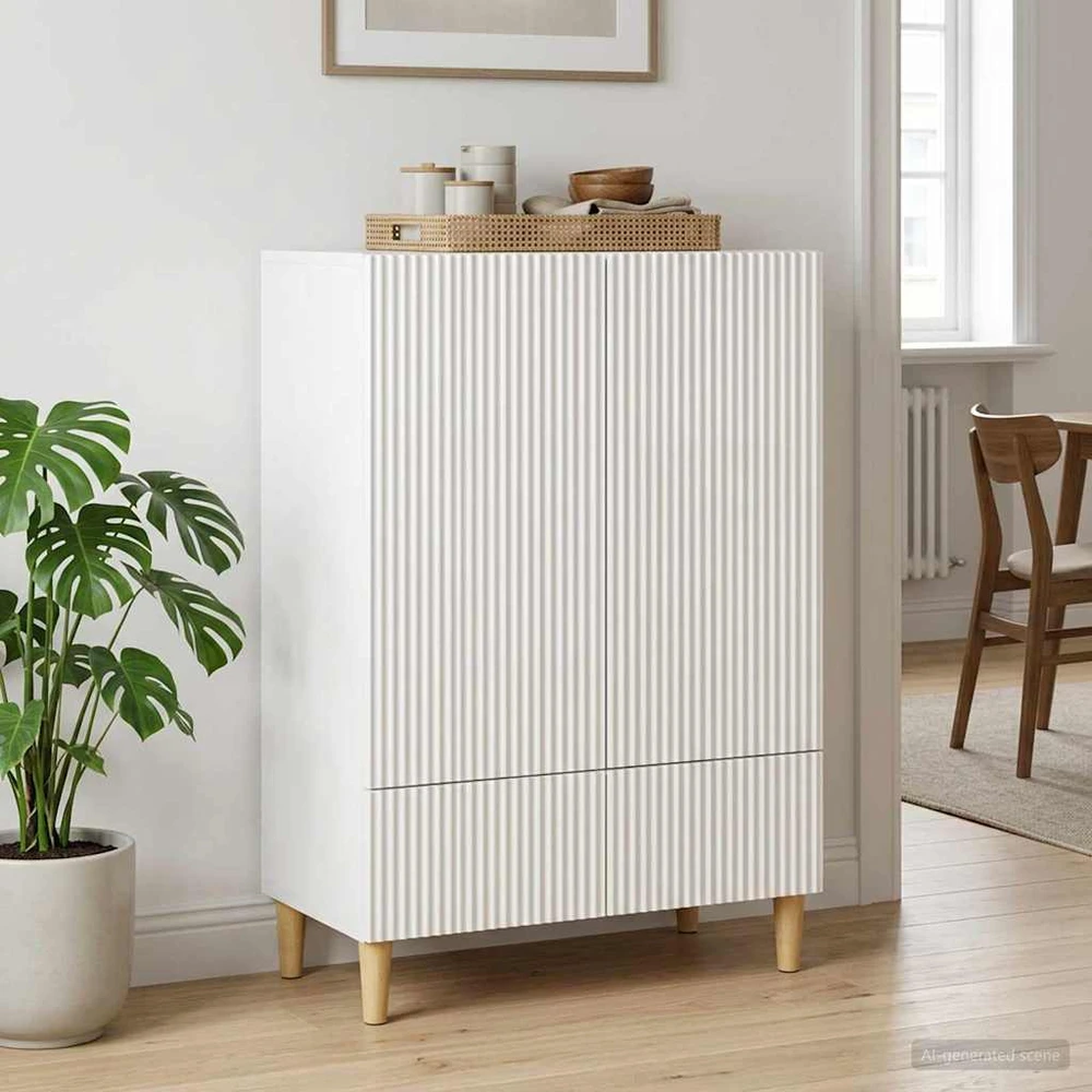 Kabalas Itin blizgi balta 66 x 34,5 x 95 cm Apdirbta mediena