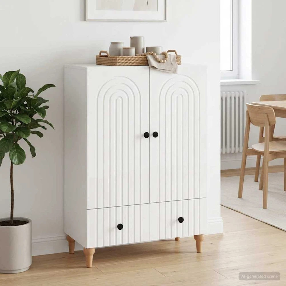 Kabalas Itin blizgi balta 66 x 34,5 x 95 cm Apdirbta mediena