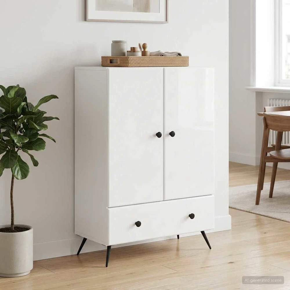 Kabalas Itin blizgi balta 66 x 34,5 x 95 cm Apdirbta mediena