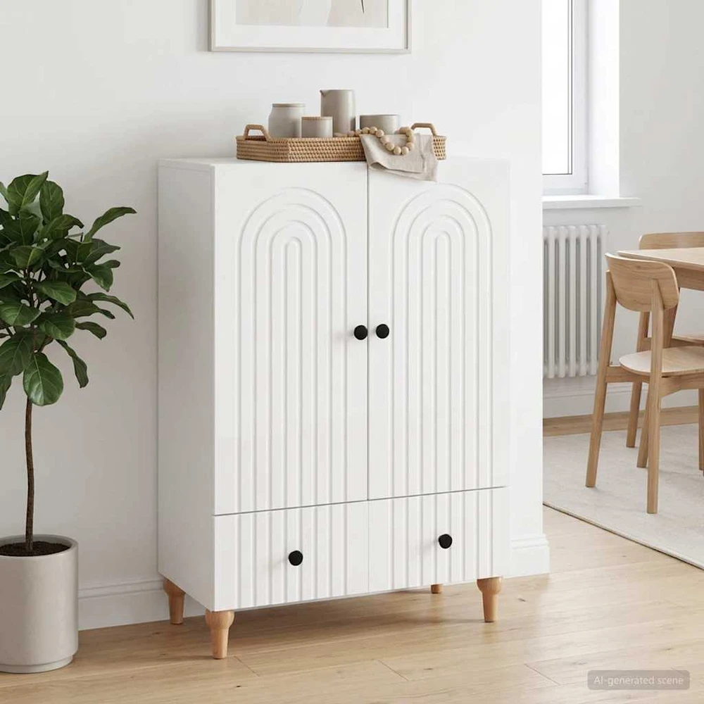 Kabalas Itin blizgi balta 66 x 34,5 x 95 cm Apdirbta mediena