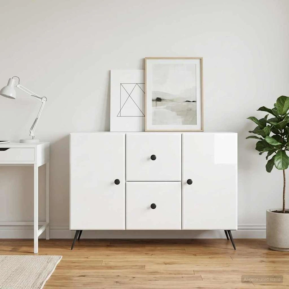 Kabalas Itin blizgi balta 89 x 34,5 x 60 cm Apdirbta mediena
