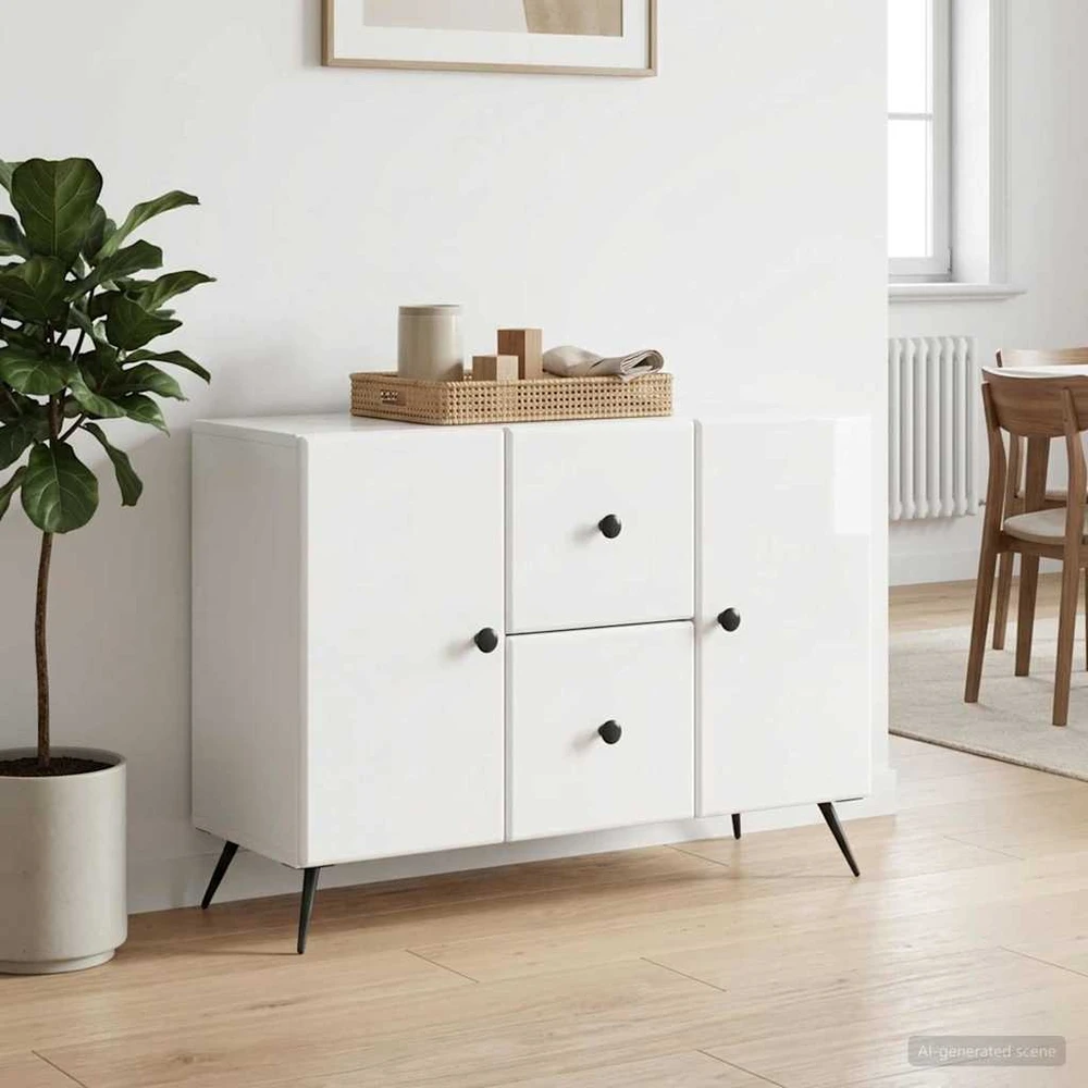 Kabalas Itin blizgi balta 89 x 34,5 x 60 cm Apdirbta mediena