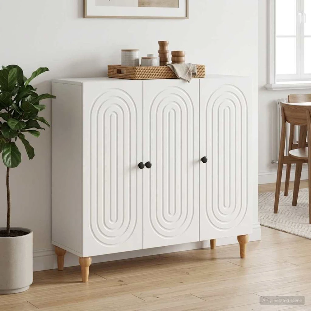 Kabalas Itin blizgi balta 89 x 34,5 x 80 cm Apdirbta mediena