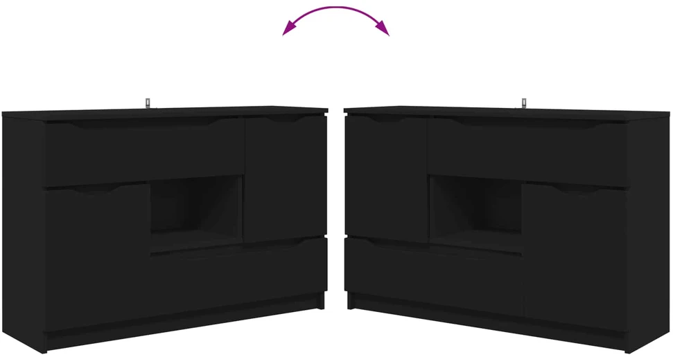 Kabalas Juoda 100 x 30 x 65,6 Apdirbta mediena