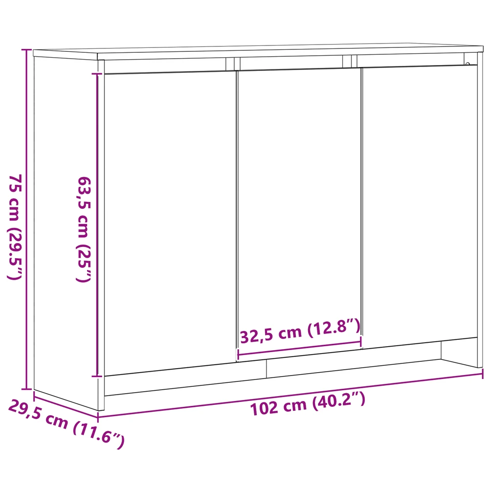 Kabalas Juoda 102 x 29.5 x 75 cm Apdirbta mediena