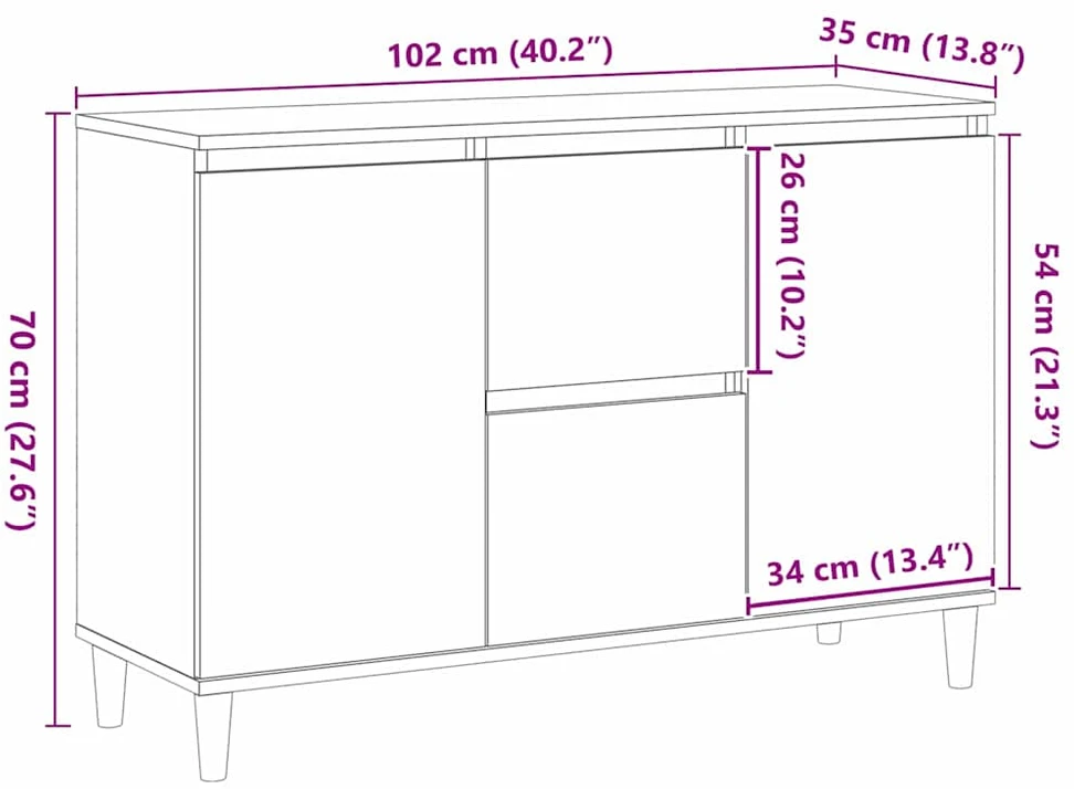 Kabalas Juoda 102 x 35 x 60 cm Apdirbta mediena