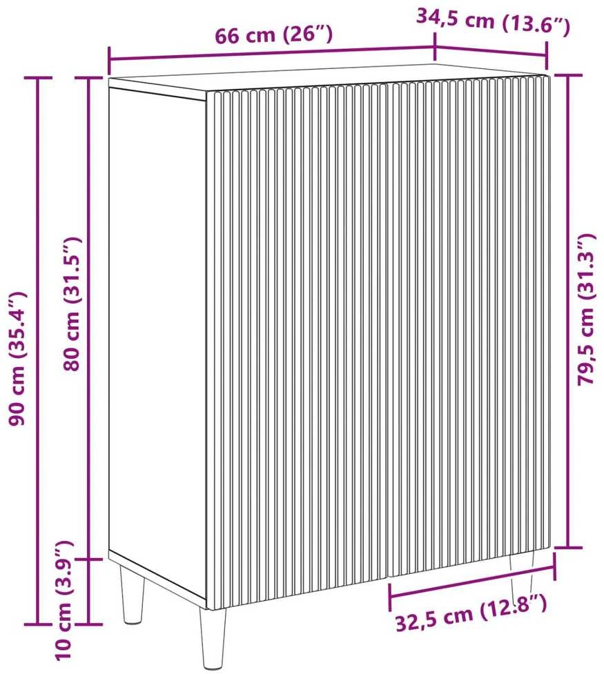 Kabalas Juoda 66 x 34,5 x 90 cm Apdirbta mediena