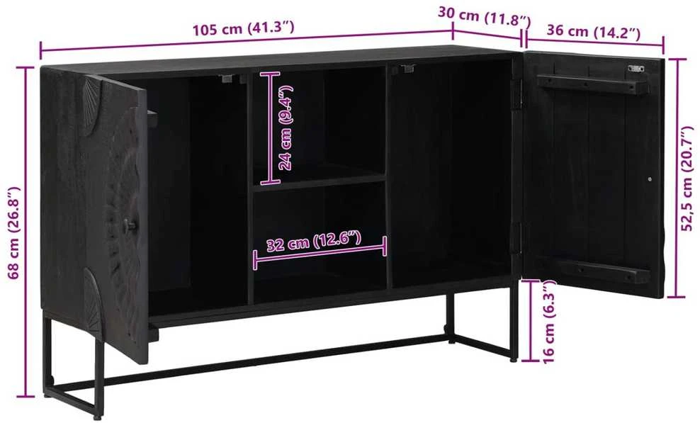 Kabalas Juodas 105 x 30 x 68 cm