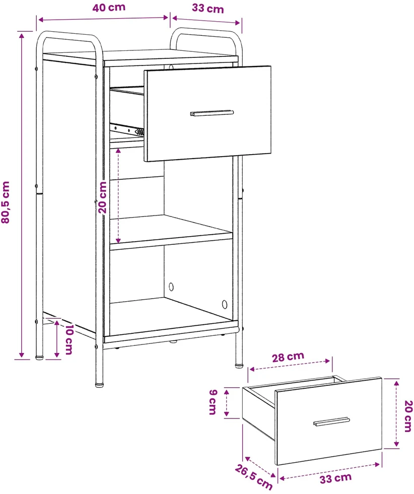 Kabalas Pilka Sonoma 97 x 33 x 81 cm Apdirbta mediena