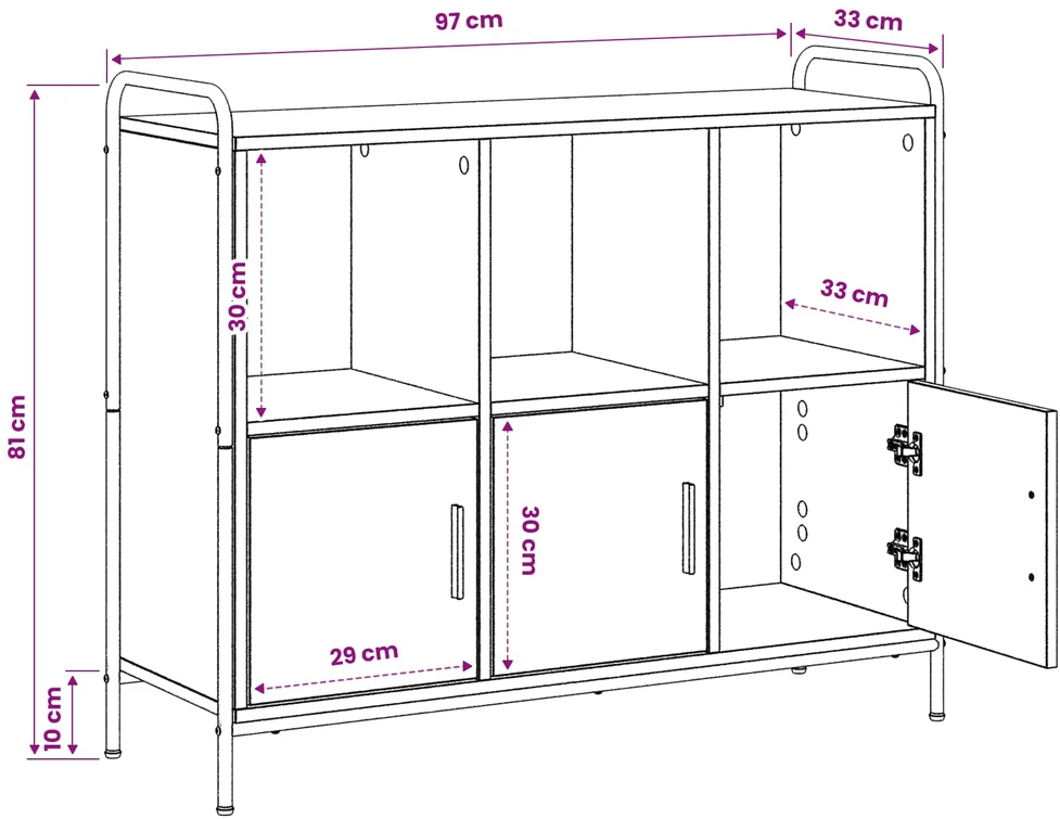 Kabalas Pilka Sonoma 97 x 33 x 81 cm Apdirbta mediena