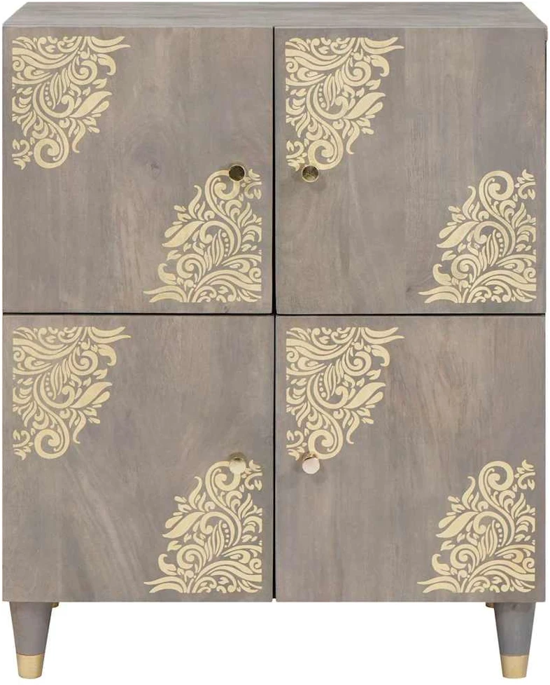 Kabalas Pilkas ir auksinis 60 x 33 x 75 cm Kietas mango medis
