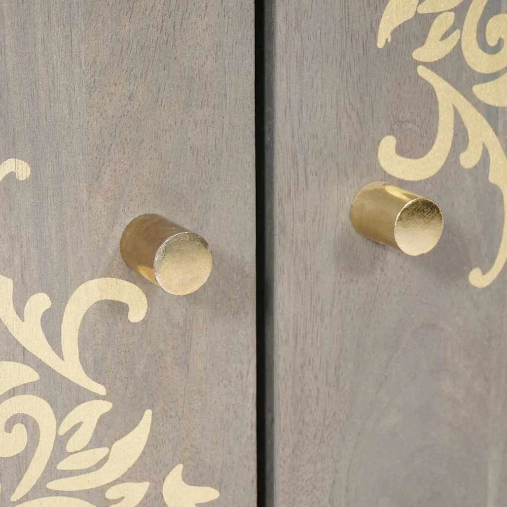 Kabalas Pilkas ir auksinis 60 x 33 x 75 cm Kietas mango medis