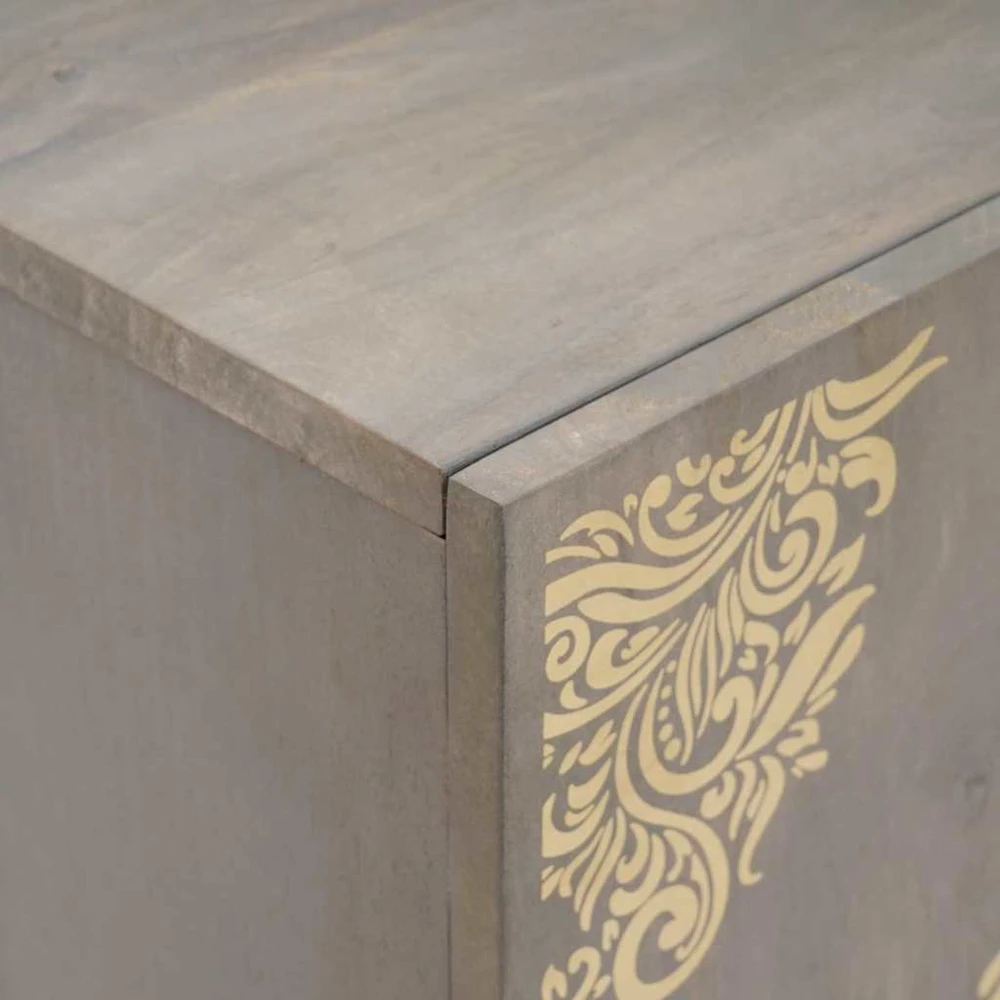 Kabalas Pilkas ir auksinis 60 x 33 x 75 cm Kietas mango medis