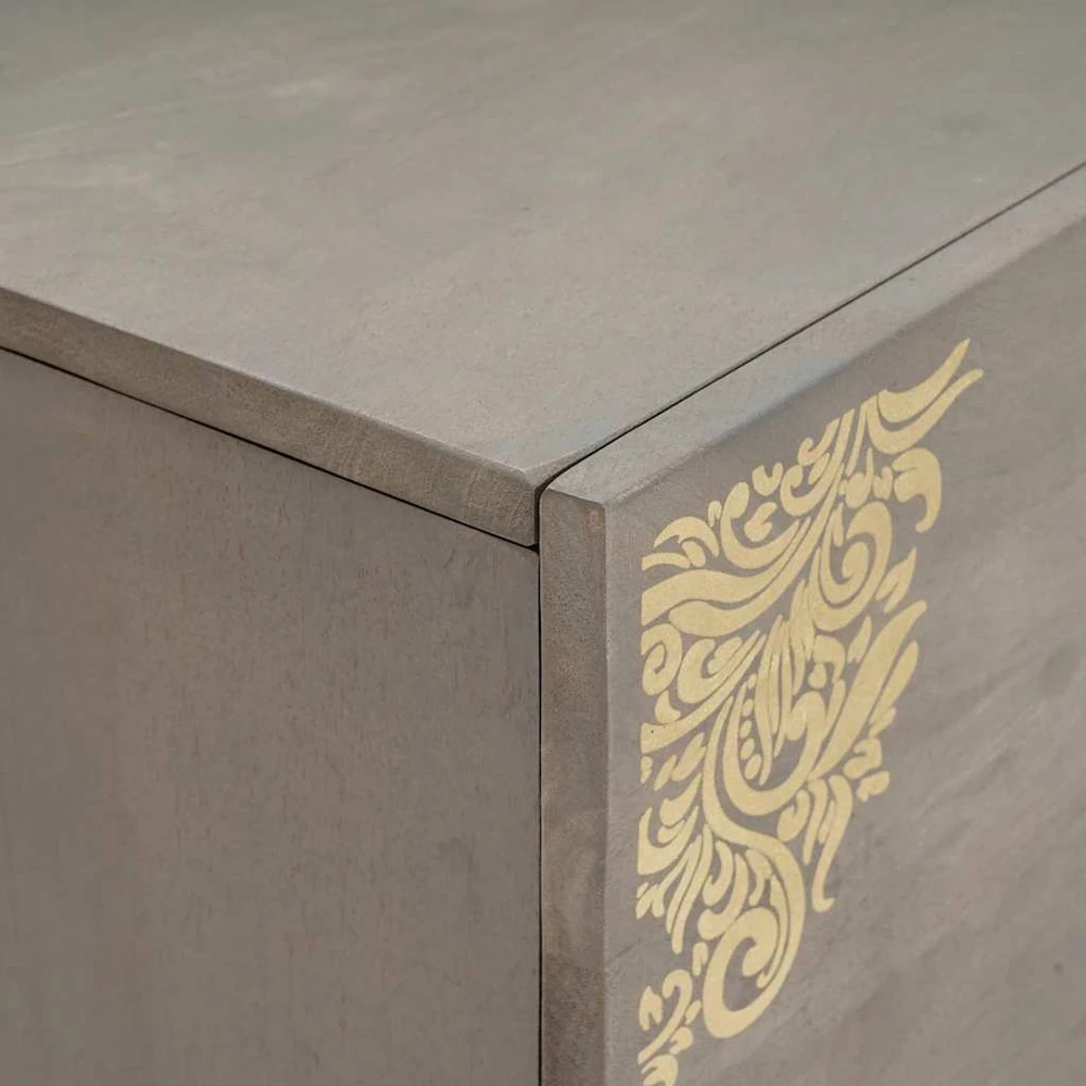 Kabalas Pilkas ir auksinis 80 x 33 x 75 cm Kietas mango medis