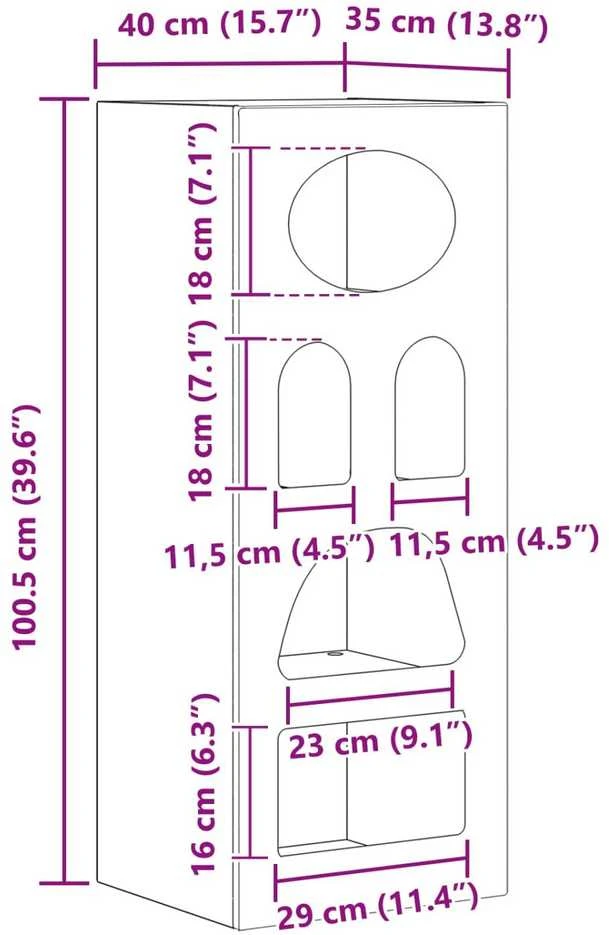 Kabalas ELST Pilkas Sonoma 40 x 35 x 100,5 cm Apdirbta mediena