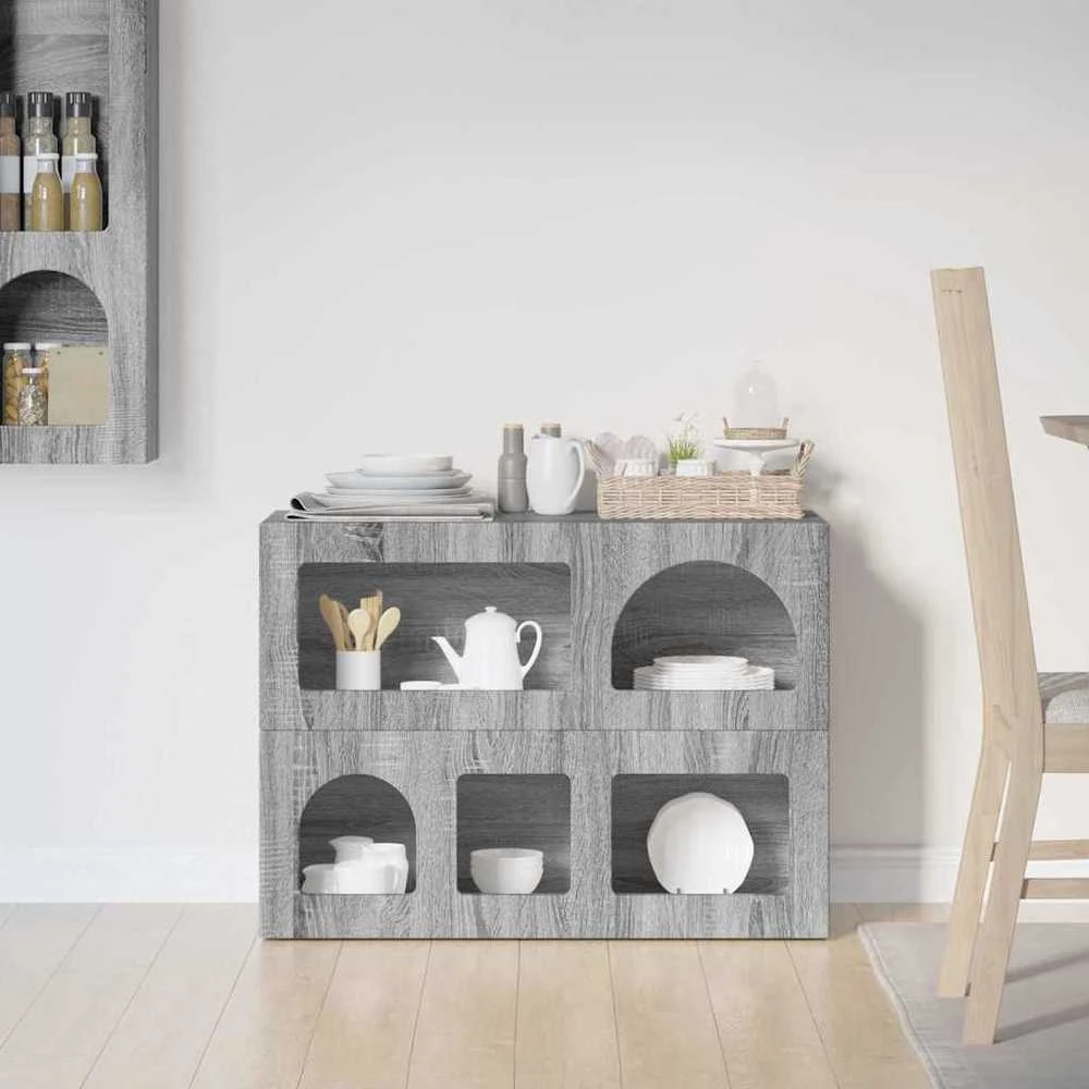 Kabalas ELST Pilkas Sonoma 80.5 x 35 x 59 cm Apdirbta mediena