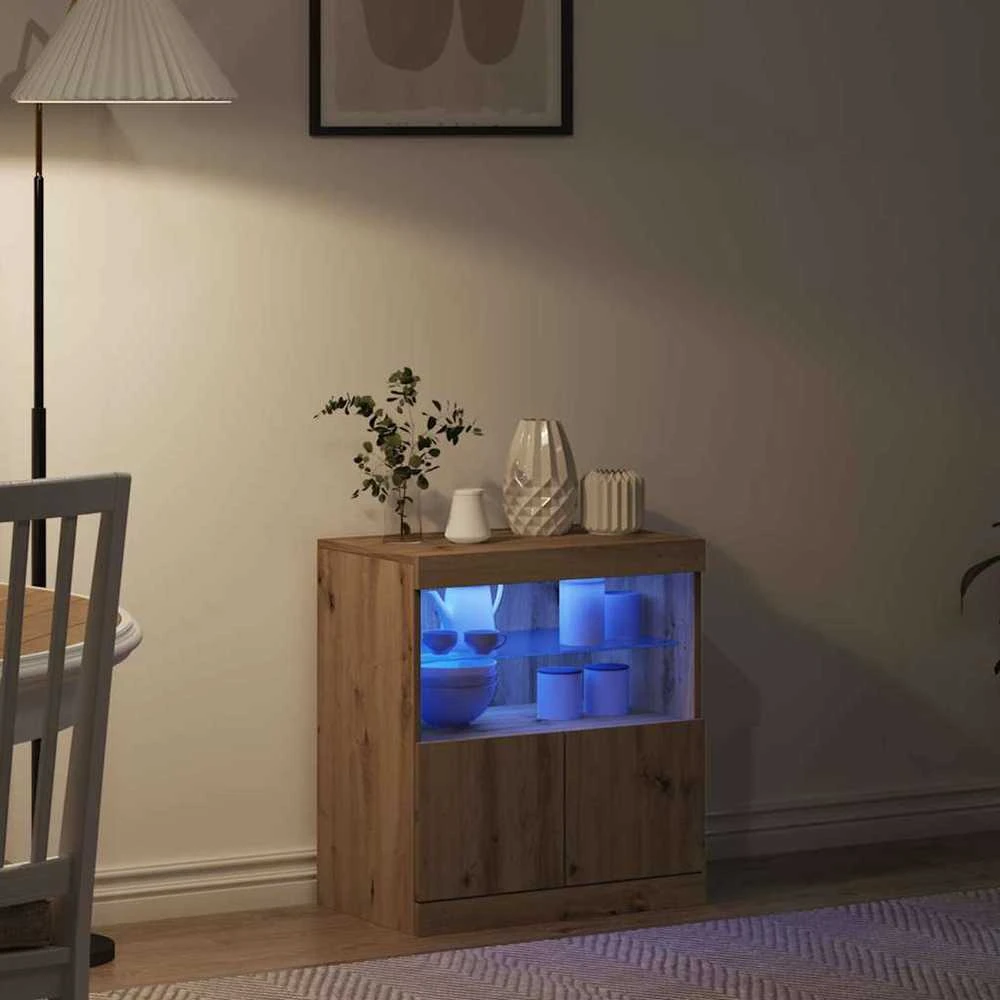 LED Bufetas Ruda 60,5 x 37 x 67 cm Apdirbta mediena