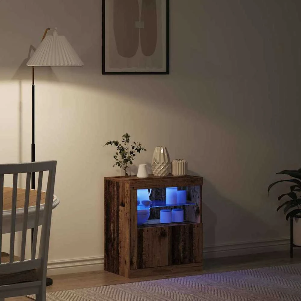 LED Bufetas Ruda 60,5 x 37 x 67 cm Apdirbta mediena