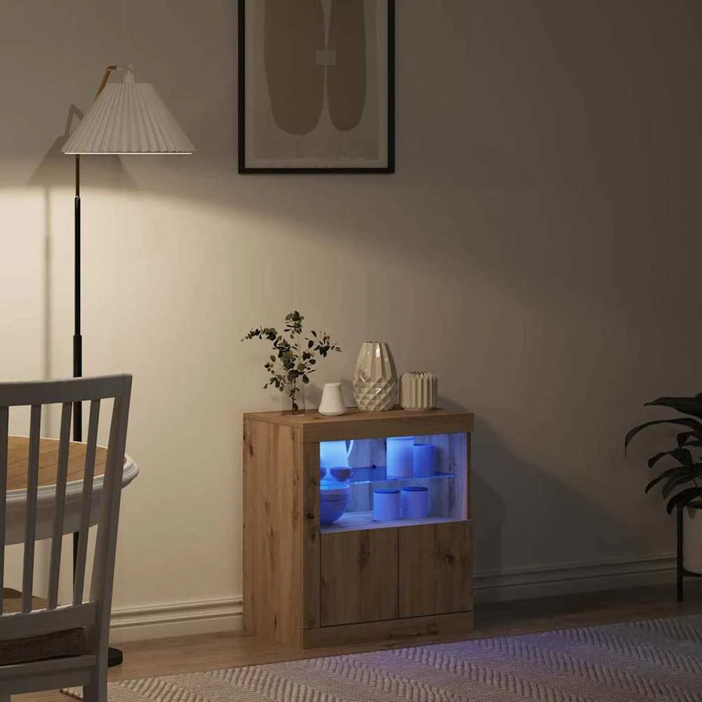 LED Bufetas Ruda 60,5 x 37 x 67 cm Apdirbta mediena