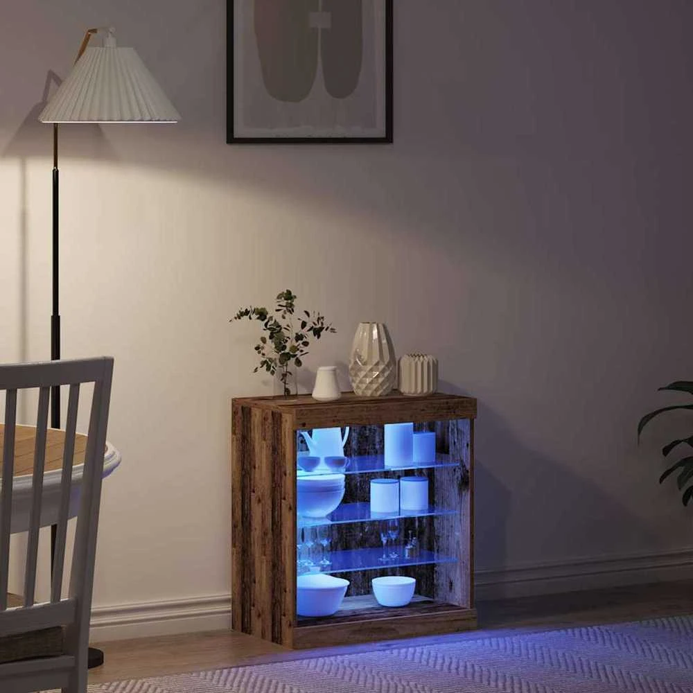 LED Bufetas Senas medis 60,5 x 37 x 67 cm Apdirbta mediena