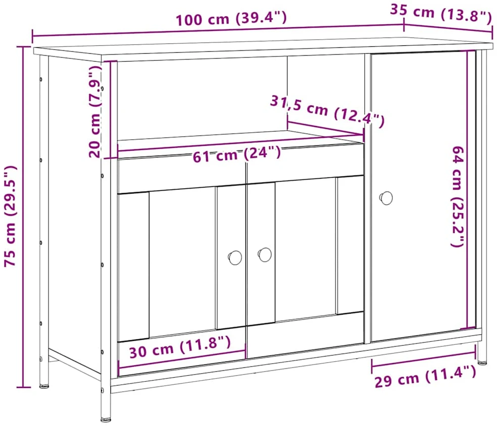 Kabalas Senas medis 100 x 35 x 75 cm