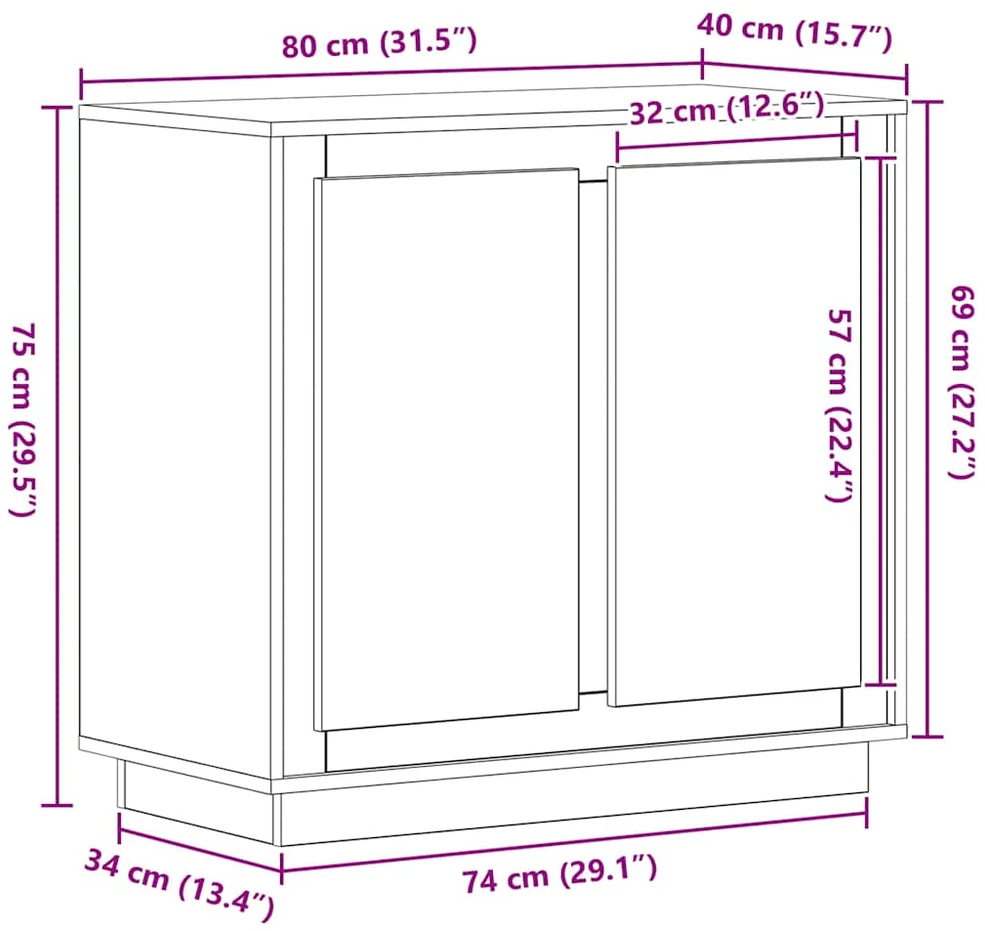 Kabalas Senas medis 80 x 40 x 75 cm Apdirbta mediena