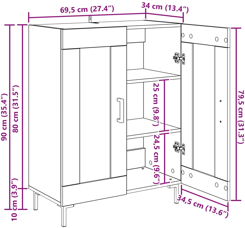Kabalas Senovinis medis 69,5 x 34 x 90 cm