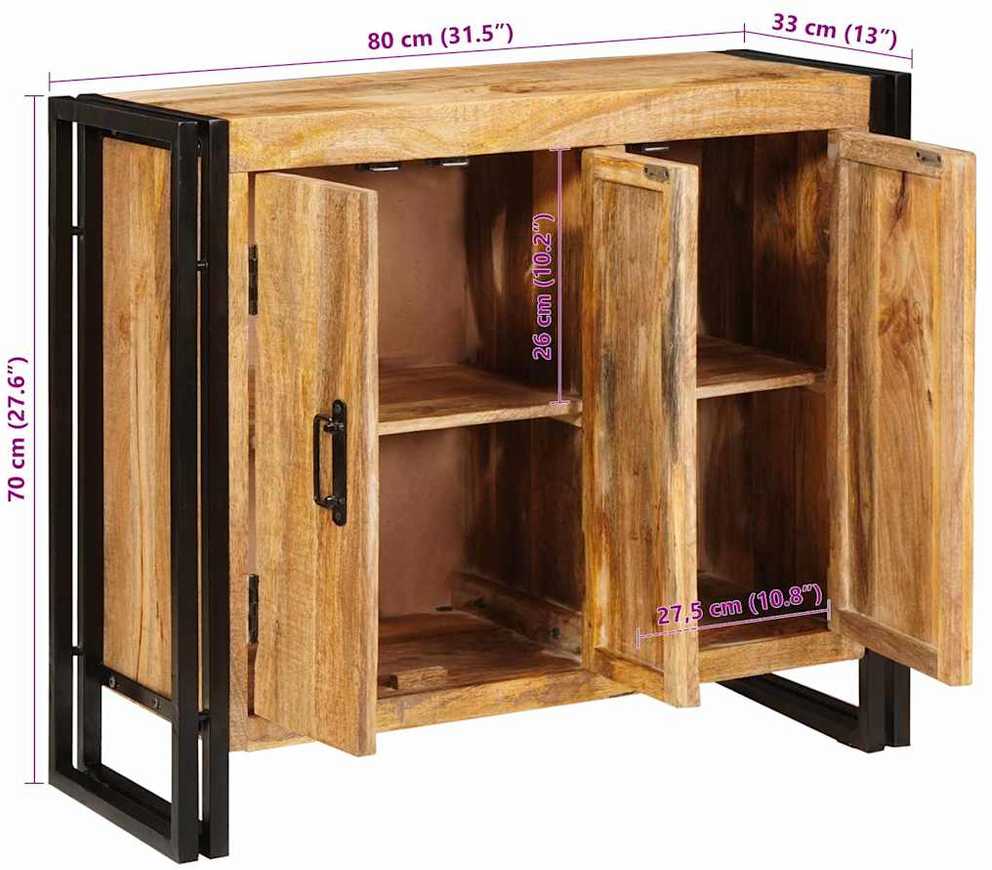 Kabalas Ruda 80 x 33 x 70 cm mango medienos masyvas