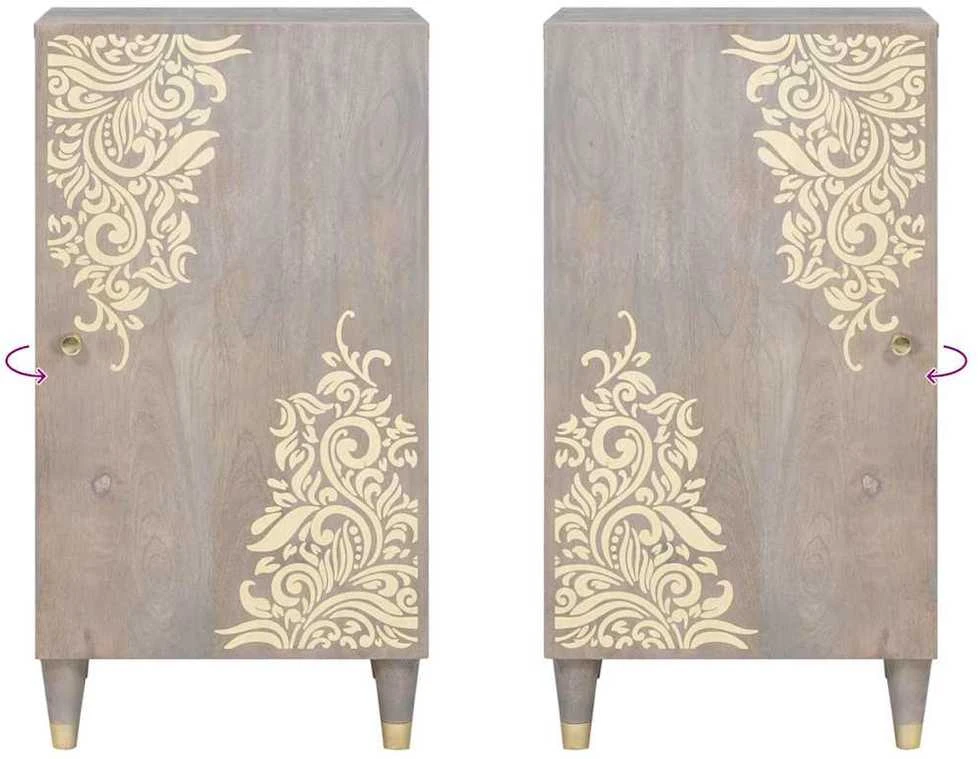 Kabalas Pilkas ir auksinis 40 x 33 x 75 cm Kietas mango medis