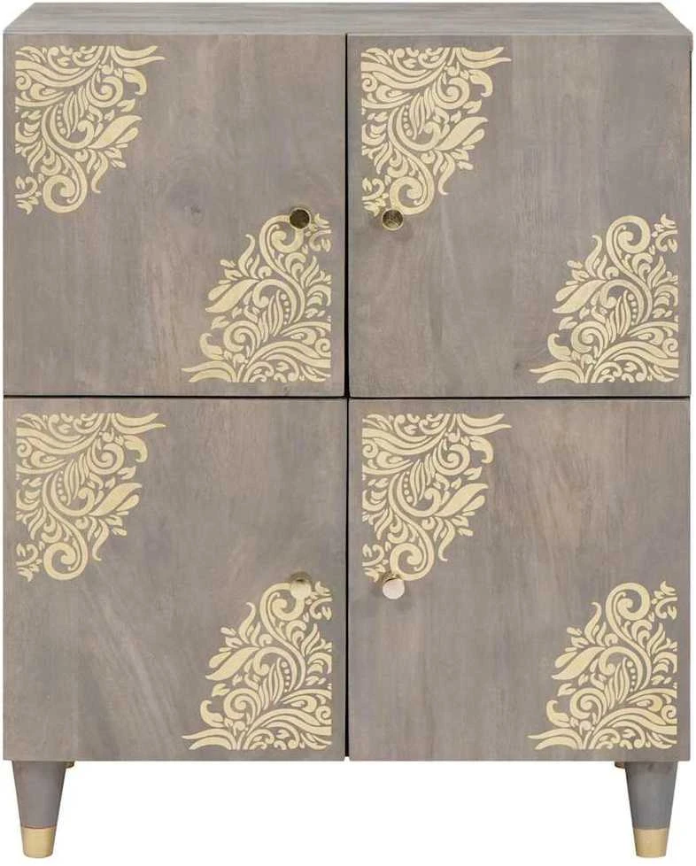 Kabalas Pilkas ir auksinis 60 x 33 x 75 cm Kietas mango medis