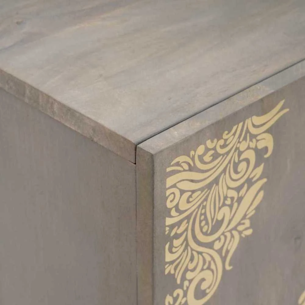 Kabalas Pilkas ir auksinis 60 x 33 x 75 cm Kietas mango medis