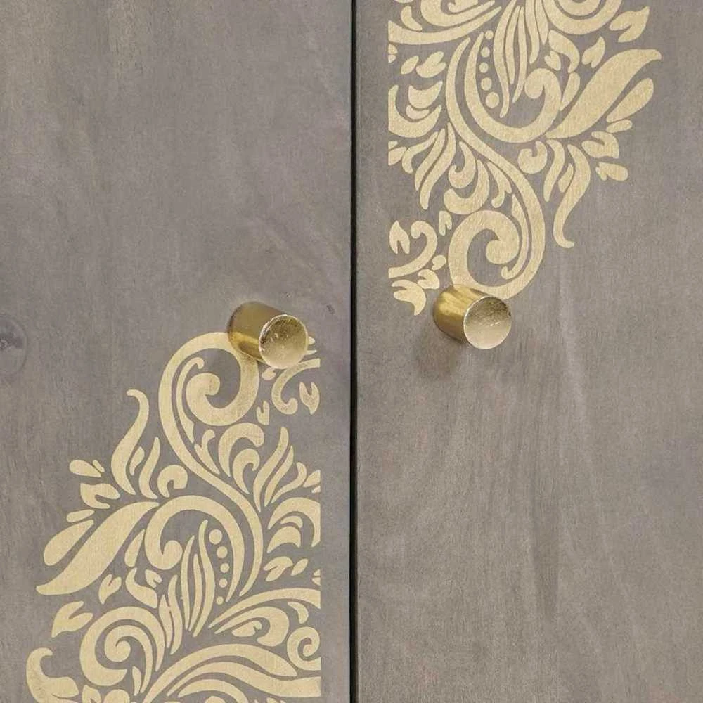 Kabalas Pilkas ir auksinis 60 x 33 x 75 cm Kietas mango medis