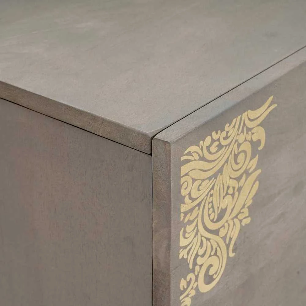 Kabalas Pilkas ir auksinis 80 x 33 x 75 cm Kietas mango medis