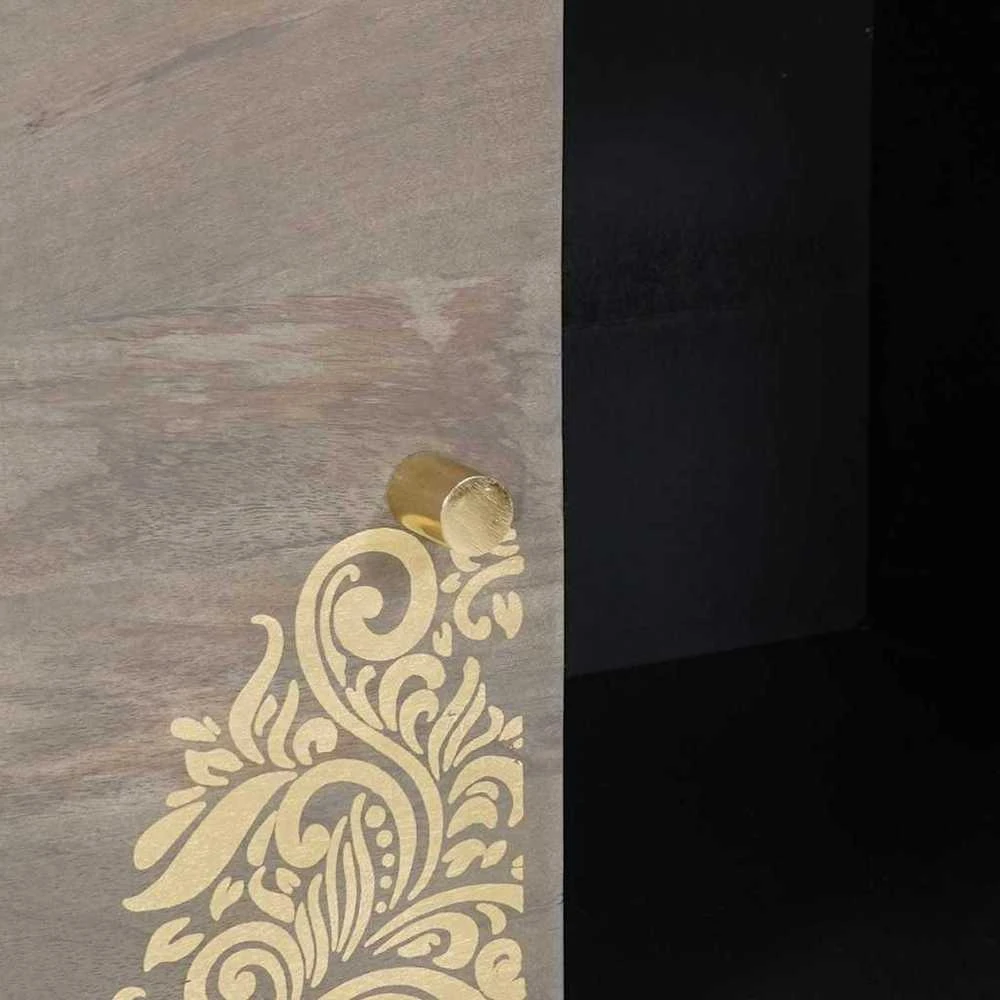 Kabalas Pilkas ir auksinis 80 x 33 x 75 cm Kietas mango medis