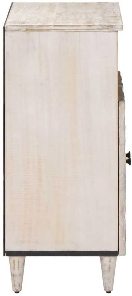Kabalas su saugykla Balta 60 x 33,5 x 75 cm Kietas mango medis
